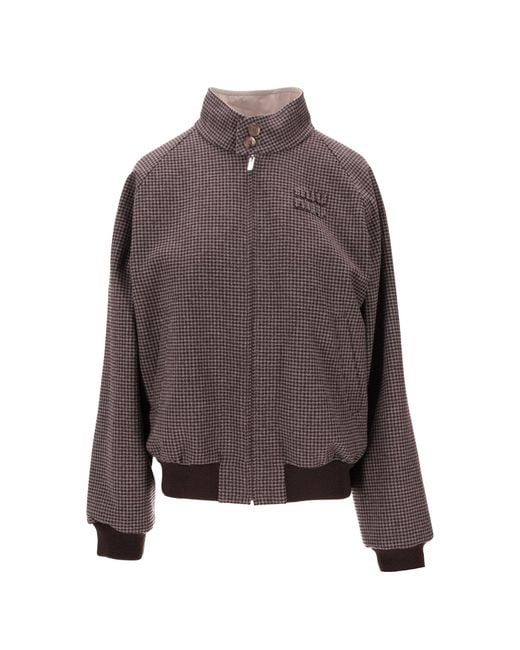 Miu Miu Pink Logo Mandarin Collar Jacket