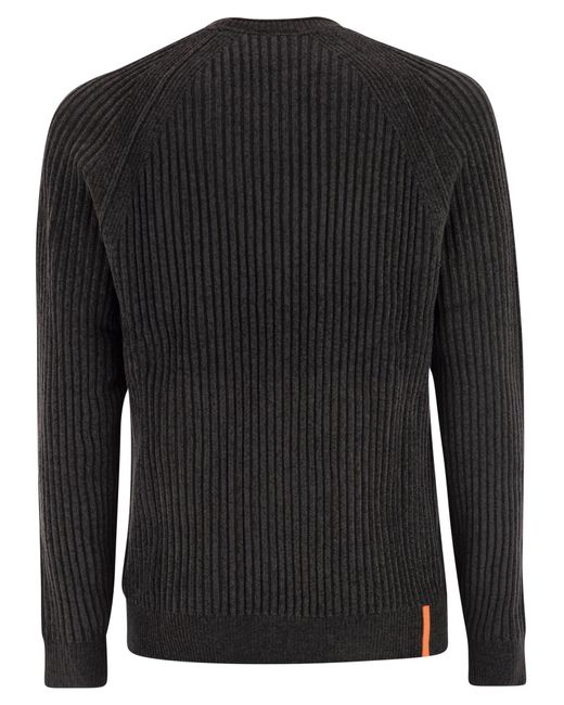 Rrd Black Velvet Rave Round Knit Crew Neck Jumper for men