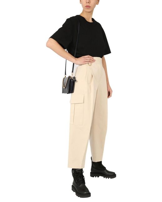 Givenchy Natural Cotton Cargo Pants With Metal Details