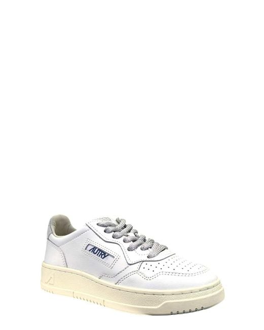 Autry White Medalist Low Wom Sw03 Leather/Swoll