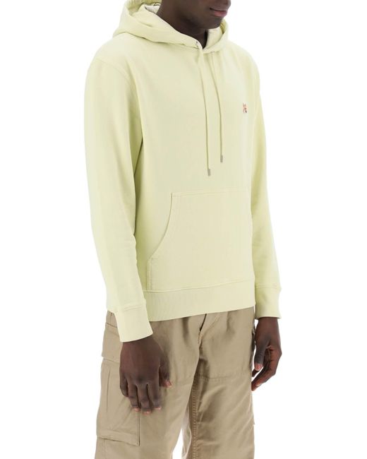 Maison Kitsuné Fox Head Hooded Sweatshirt in Yellow für Herren