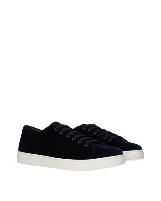 Prada Black Sneakers Velvet/Baltic for men