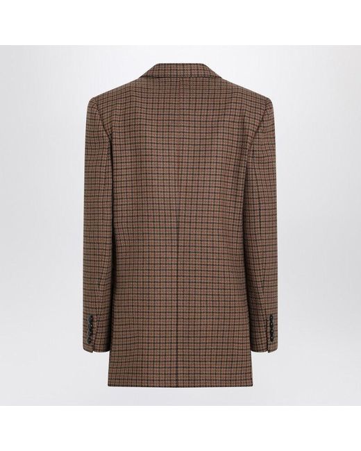Chloé Brown Houndstooth Double-Breasted Jacket
