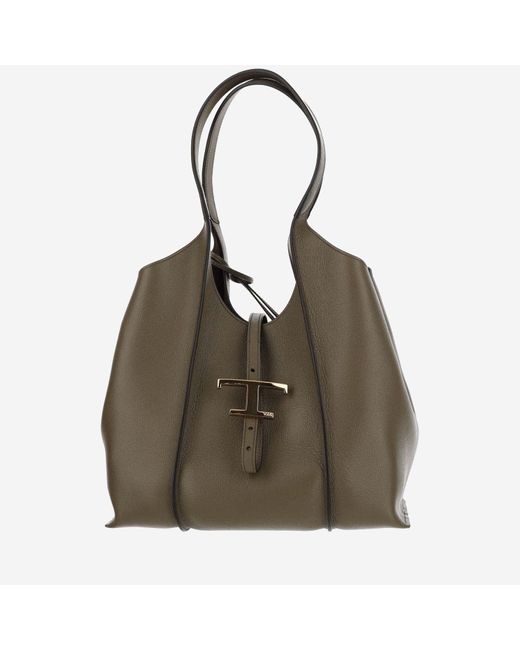 Tod's Green Timeless Leather Hobo T Bag Small