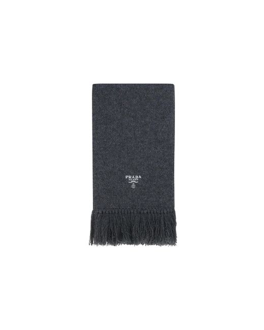 Prada Black C Mere Logo Scarf for men
