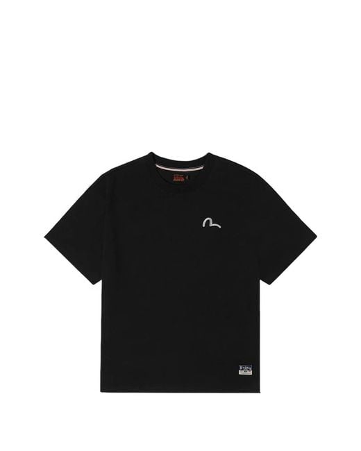 Evisu Black Ht Seagull Emb Ss Tee