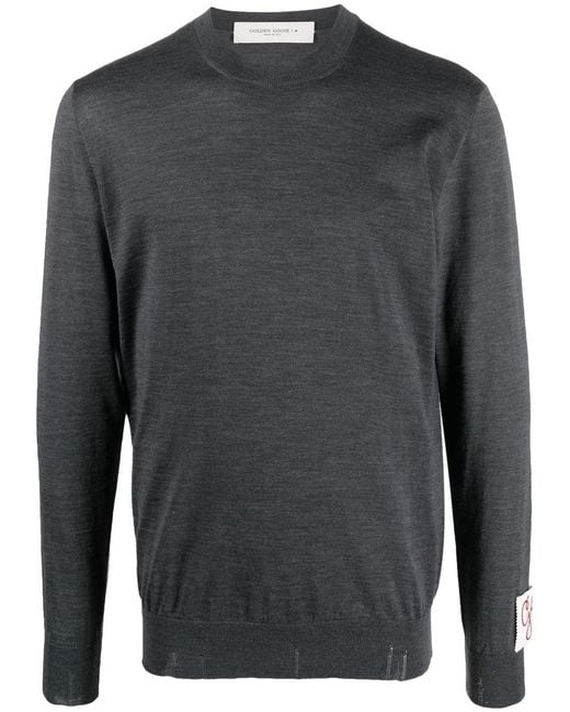 Golden Goose Deluxe Brand Gray Golden M's Regular Knit Crew Neck Light Wool Merino