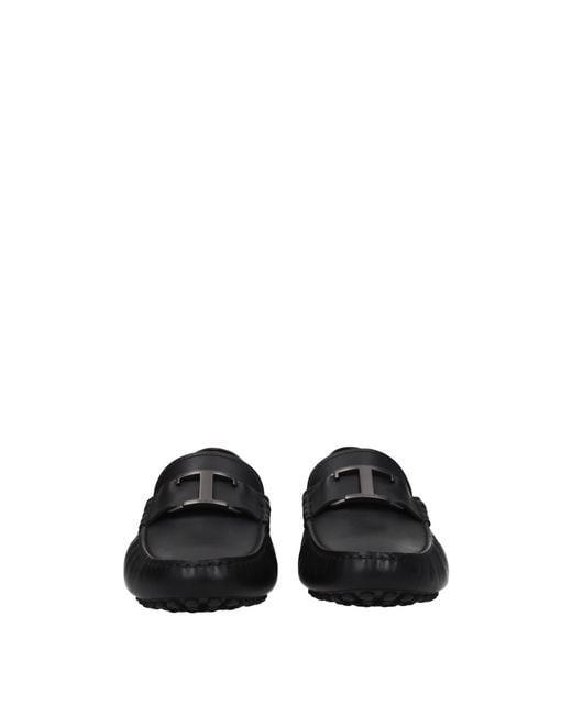 Tod's Black Moccasins Leather