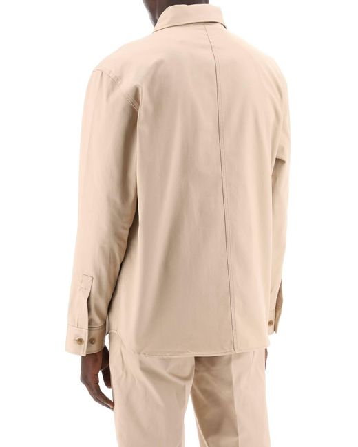 Maison Kitsuné Natural Cotton Gabardine Overshirt for men