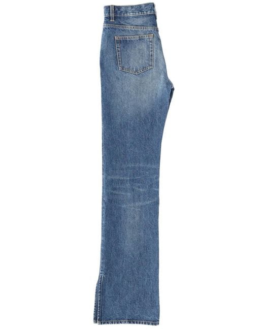 Chloé Blue Side-Slit Straight-Leg Jeans