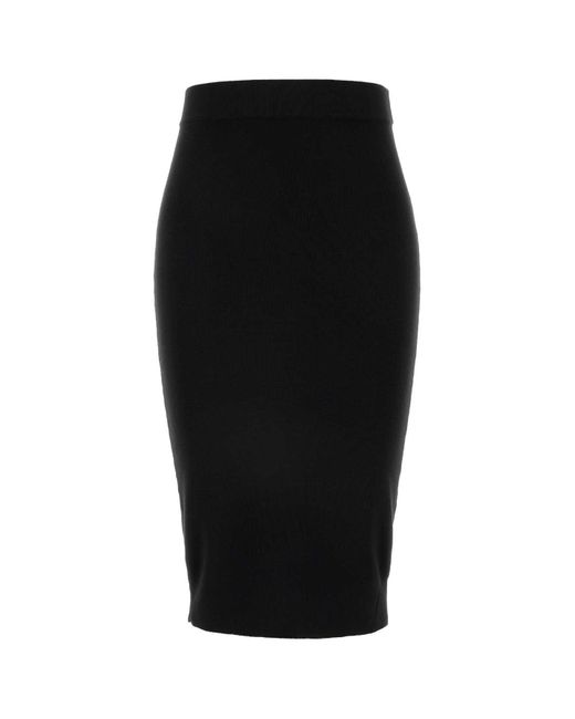Saint Laurent Black Wool Skirt