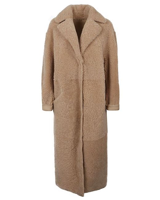 Enes Natural Allegra Leather Long Coat