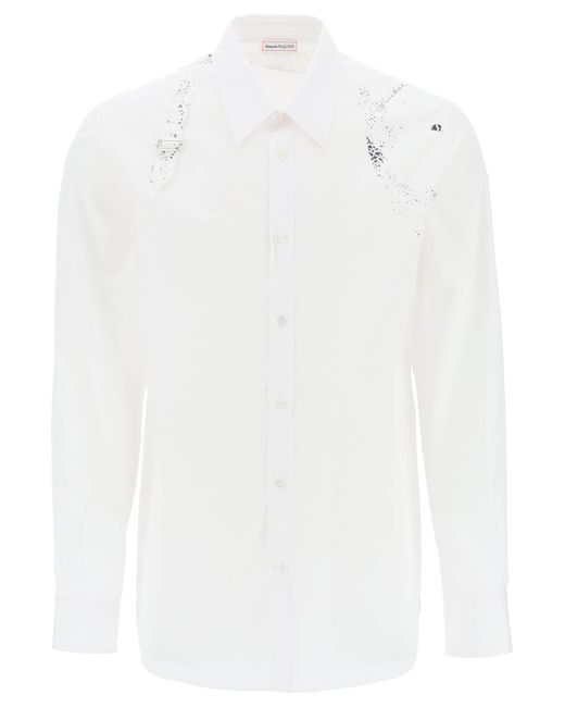 Alexander McQueen Gedrukt Harnas Shirt in het White voor heren