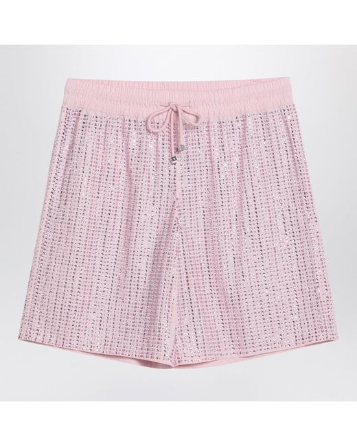 VENUJA Pink Bermuda Shorts With Crystals