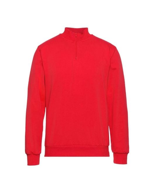 Suéter rojo con logo de cinta y media cremallera Moschino de hombre de  color Rojo | Lyst