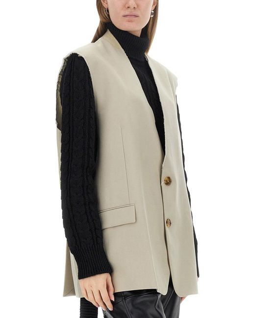MM6 by Maison Margiela Natural Single-Breasted Vest