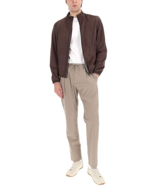 Herno Brown Bomber Jacket for men