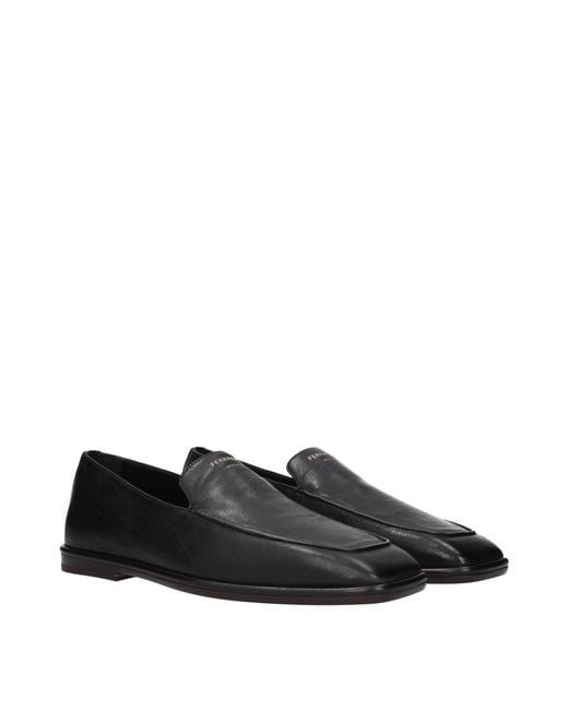 Ferragamo Black Brian Moccasins Leather