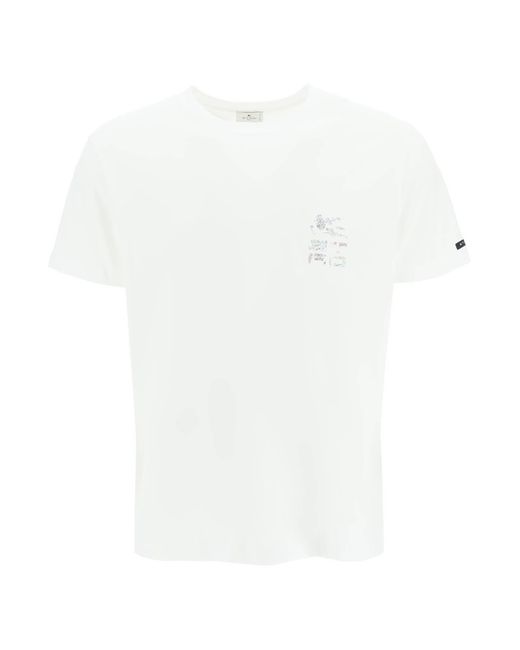 Etro Cube Logo T -shirt in het White