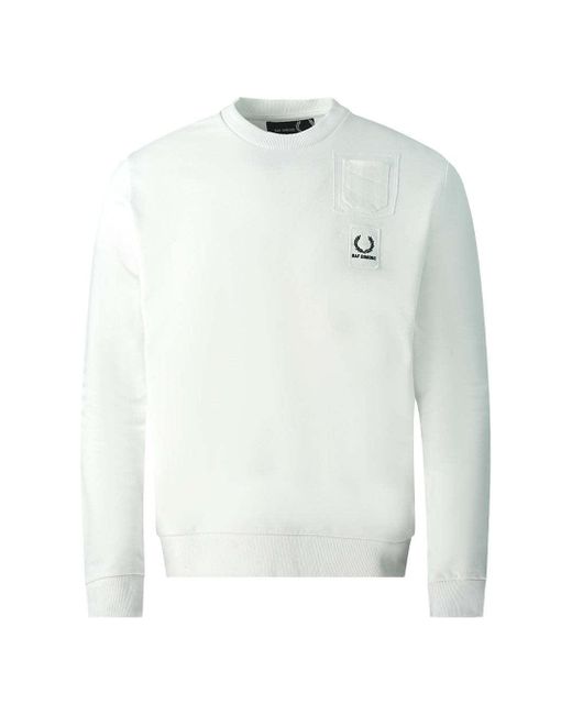 Fred Perry Cotton Sm1413 100 White Jumper for Men - Save 53% | Lyst