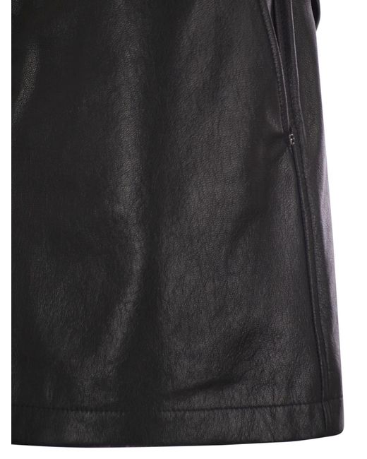 Sportmax Patto Short Lederen Rok in het Black