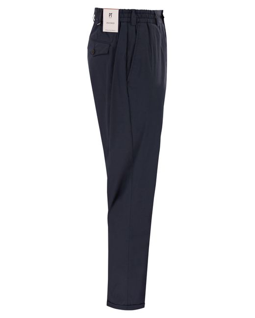 PT Torino Blue The Rebel Cotton Blend Trousers