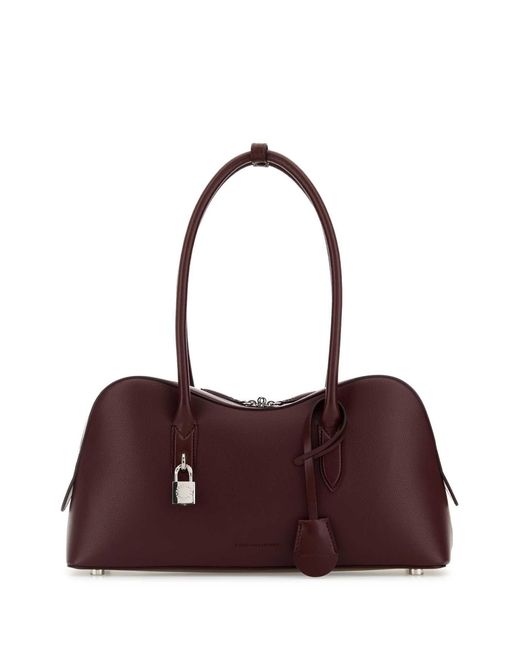 Stella McCartney Purple Burgundy Synthetic Leather Ryder Medium Shoulder Bag