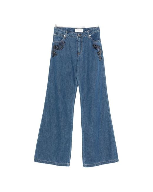 ERMANNO FIRENZE Blue Flared Leg Denim Jeans