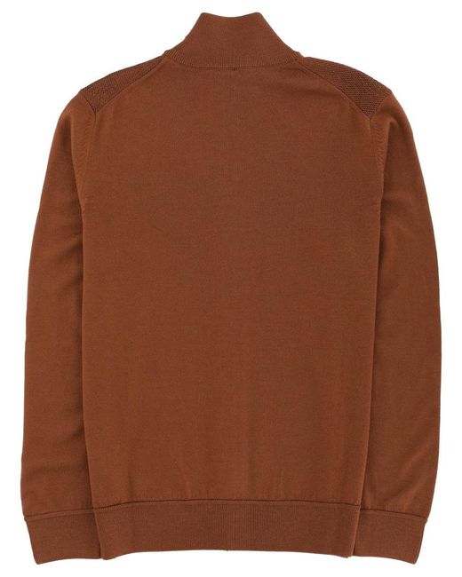 Boss Brown Shirt With Zip for men