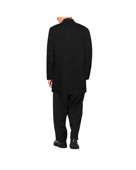 Trussardi Black Wool Coat for men