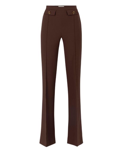Elisabetta Franchi Brown Schlaghose mit Knopfdetail
