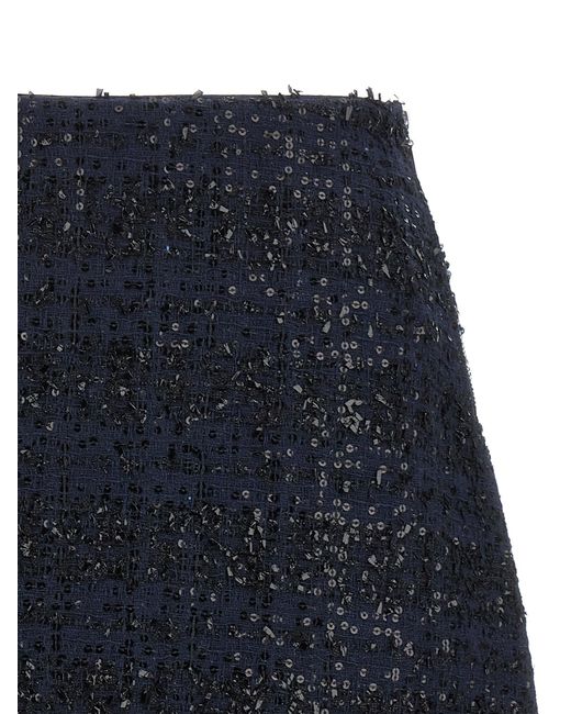ROTATE BIRGER CHRISTENSEN Roteer Birger Christensen 'bouclé Mini' Rok in het Blue
