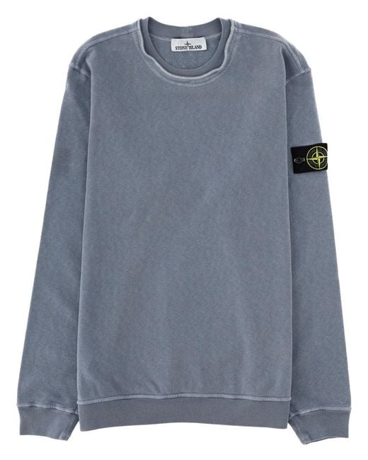 Stone Island Gray Classic Sweatshirt With Patch Logo for men