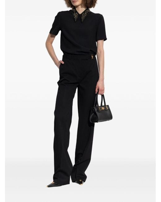 Versace Top Met Applicaties Op De Kraag in het Black