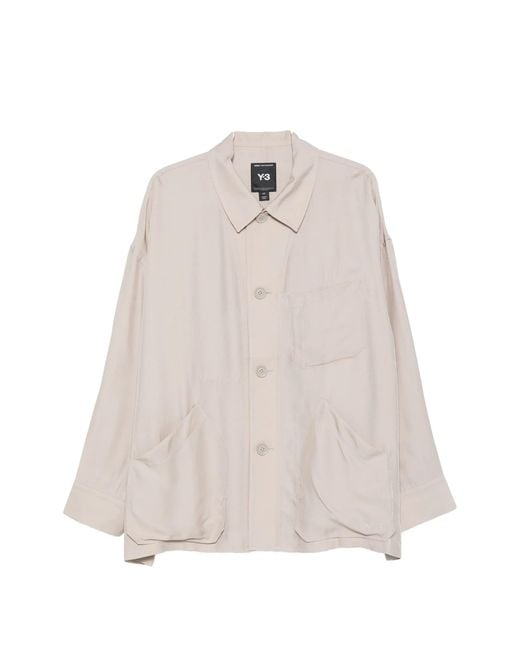 Y-3 Shirtjack Met Opgestikte Zakken in het White