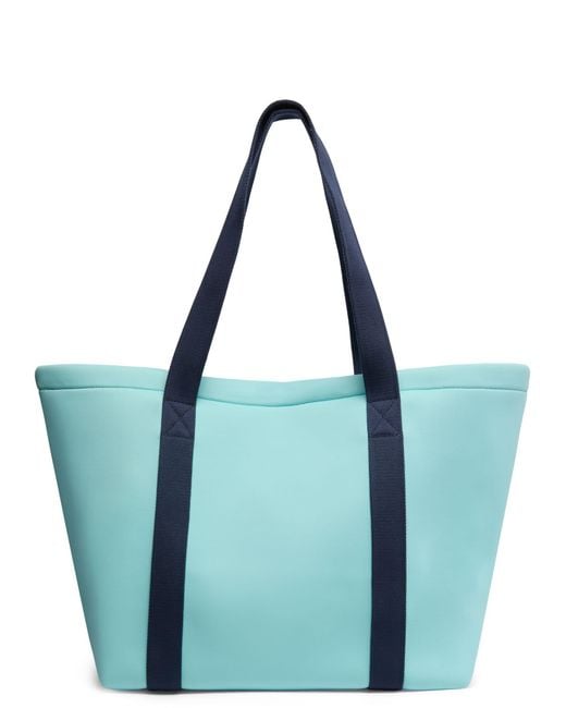 Vilebrequin Blue Polyester Tote Bag With Embossed Turtle Logo