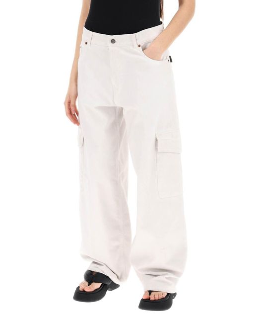 Haikure Bethany Cargo Jeans Voor in het White