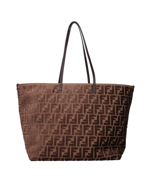 Fendi Brown Shoulder Bags Velvet/Chocolate