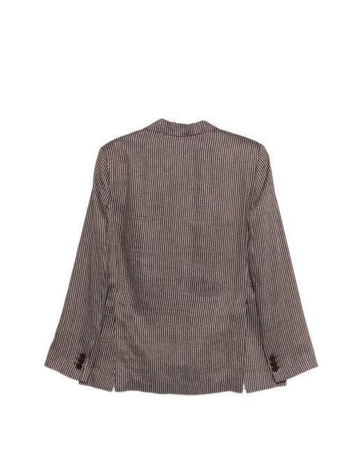 Alysi Brown Single-Breasted Blazer Jacket