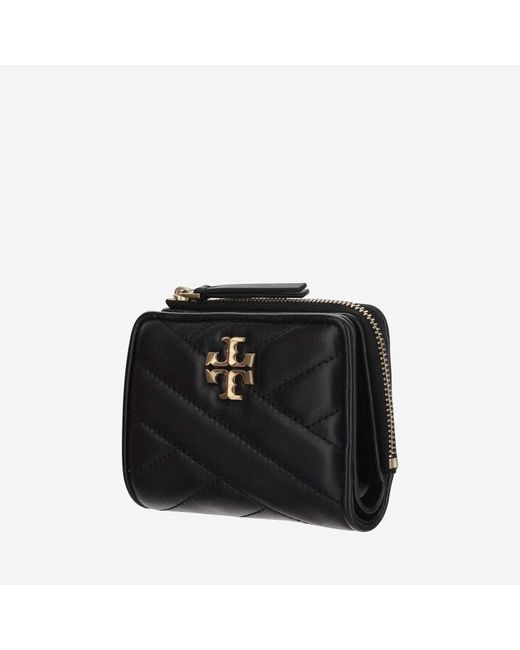 Tory Burch Black Kira Chevron Double Wallet