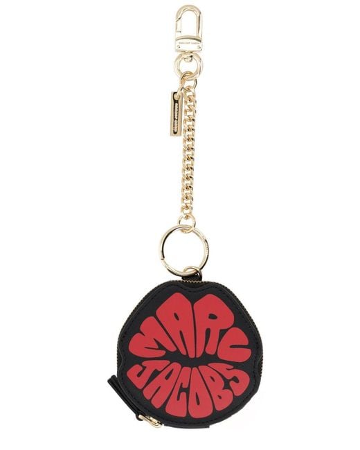 Marc Jacobs Red Logo Chain Bag Charm Keyring