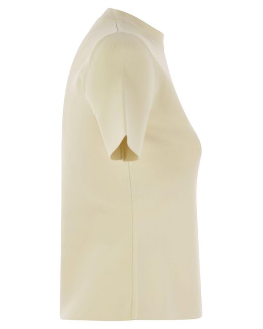 Max Mara Natural Segale Viskose Mischpullover mit Logo