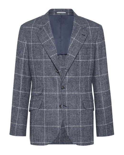 Chaqueta deconstruida de lana Brunello Cucinelli de hombre de color Blue