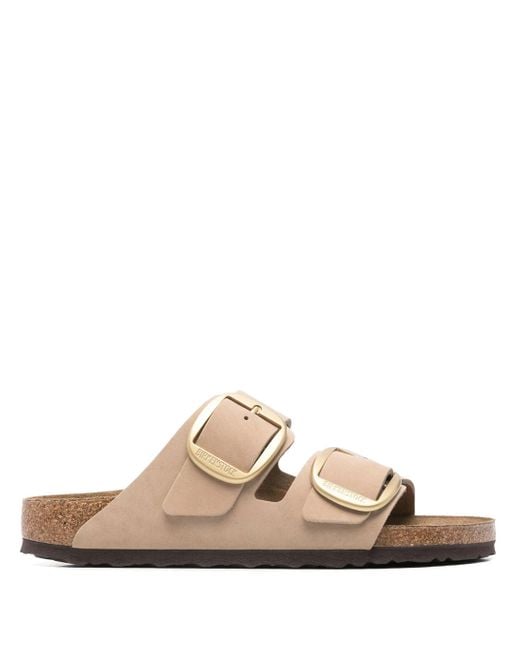 Birkenstock Natural Arizona Big Buckle Slides for men