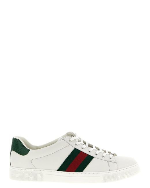 Gucci White Screener Sneakers