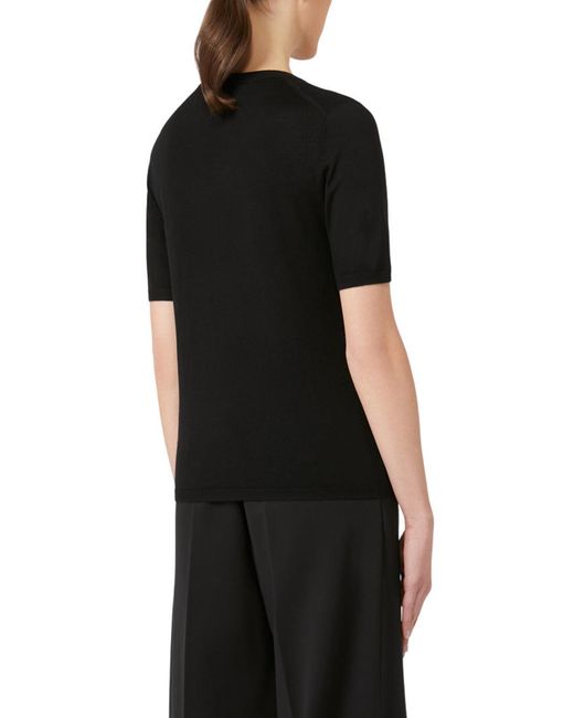 Max Mara Black Basic Wollpullover