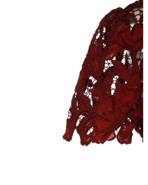 Self-Portrait Red Lace Mini Dress