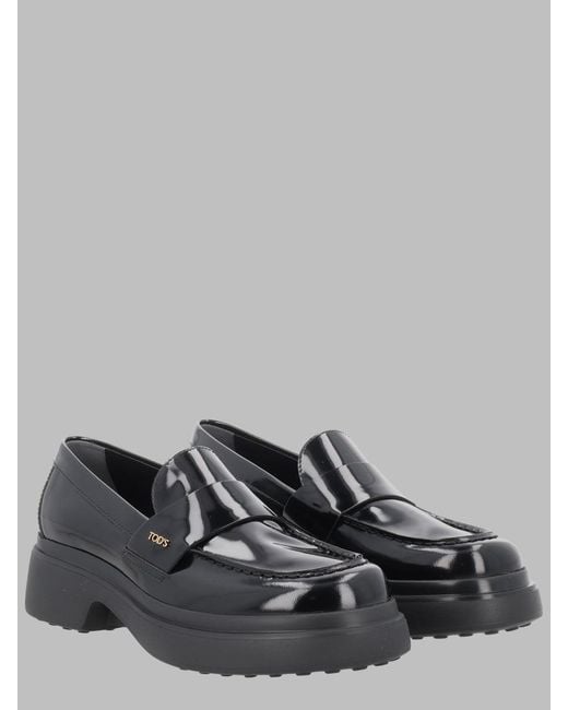 Tod's Gray Chic Loafers For