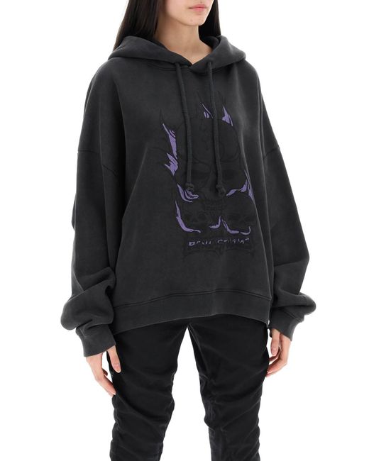 Acne Hooded Sweatshirt Met Grafische Print in het Black