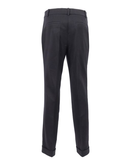 P.A.R.O.S.H. Blue Tailored Trousers With Classic Waistband And Subtle Cuff